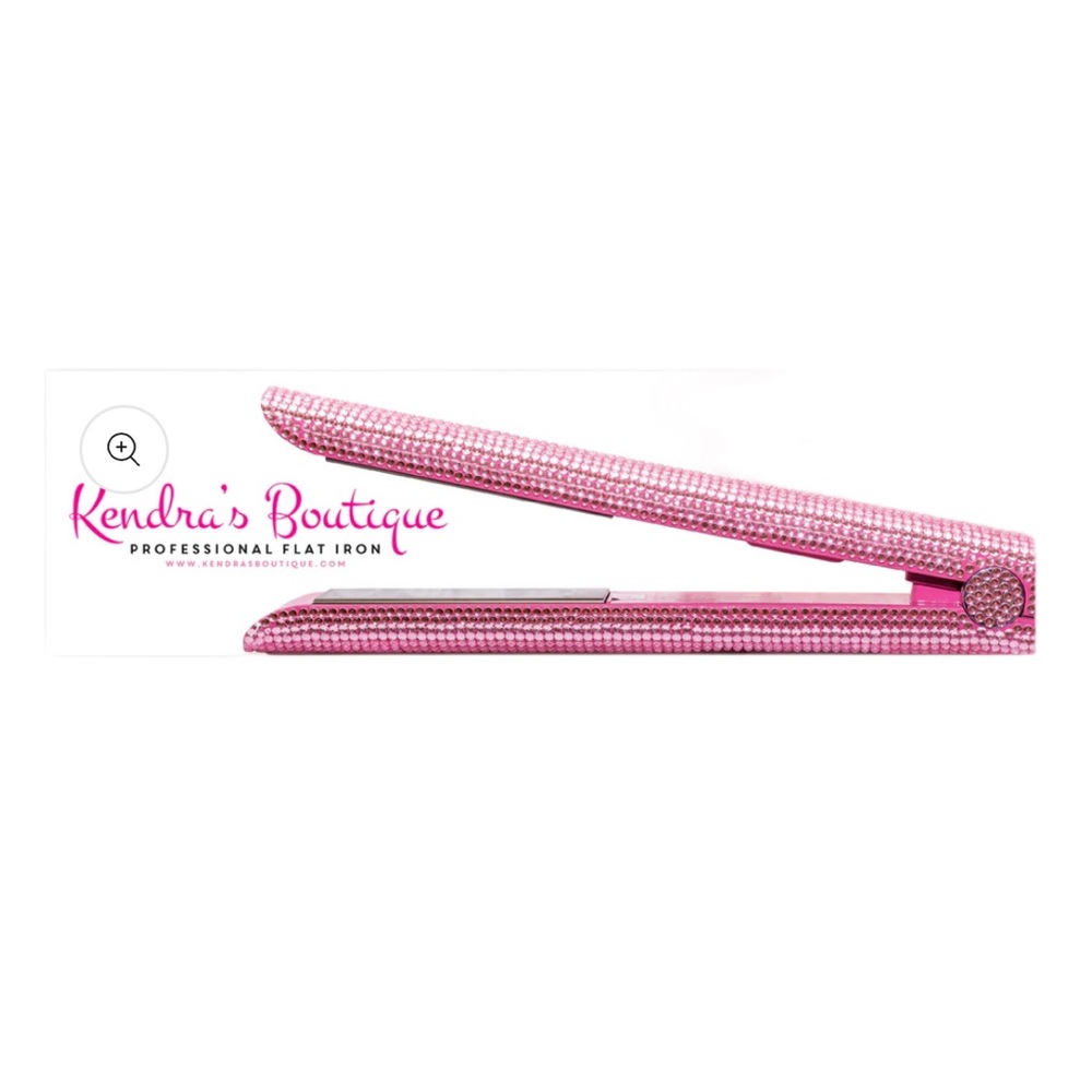 New! Pink Swarovski Crystals|Rhinestone Barb Flat Iron by Kendra’s Boutique